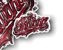 Load image into Gallery viewer, Indiana University Script Mini Vinyl Sticker by Justin Patten