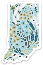 Load image into Gallery viewer, Indiana State Floral Sticker 3x2in.