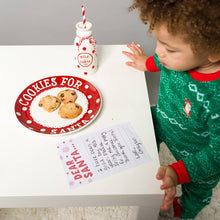 Load image into Gallery viewer, Cookies for Santa Set – Christmas Eve Plate, Milk Jug, Straw & “Dear Santa” Notepad