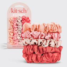 Load image into Gallery viewer, Ruched Satin Scrunchies 5pc Set - Assorted Cherry Blossom