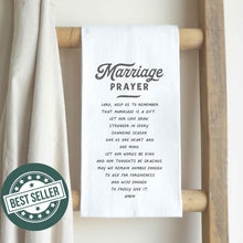 Load image into Gallery viewer, white tea towel with marriage prayer
