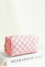 Load image into Gallery viewer, 🎀 Blush &amp; Brave Checkered Cosmetic Pouch 🎀
