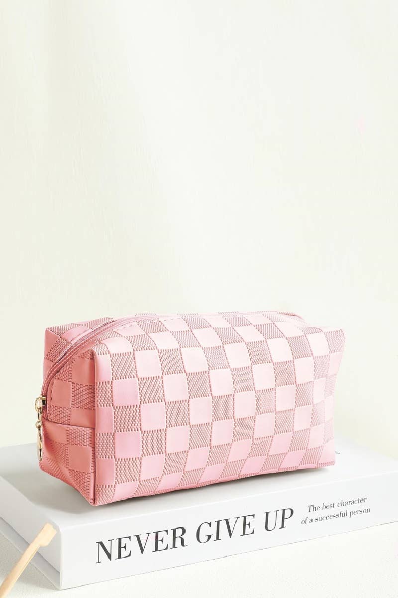 🎀 Blush & Brave Checkered Cosmetic Pouch 🎀