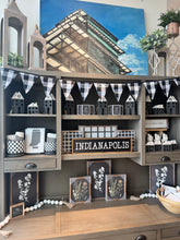 Load image into Gallery viewer, Black + White Check Pennant Garland
