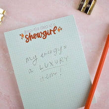 Load image into Gallery viewer, From the Desk of a Showgirl Notepad
