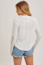 Load image into Gallery viewer, Boho Crochet Patch Sleeve Top
