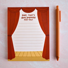 Load image into Gallery viewer, Baby, That&#39;s Show Business Notepad
