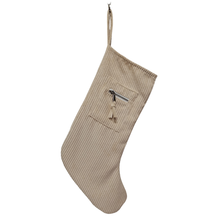Load image into Gallery viewer, Tan Cord Zipper Christmas Stocking
