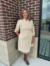 Load image into Gallery viewer, Casual Comfort Button Dress | Beige
