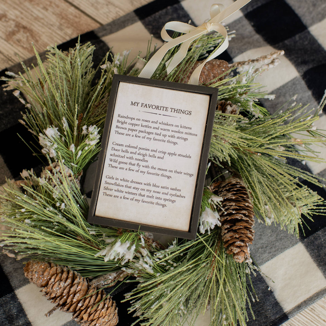 “My Favorite Things” Sign Ornament