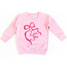 Load image into Gallery viewer, Pink Love You Bow Valentine&#39;s Day Kids Sweatshirt
