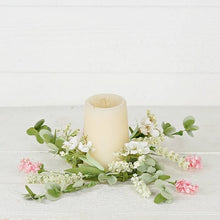 Load image into Gallery viewer, Pink and Cream Mixed Mountain Flowers Candle Ring
