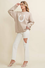 Load image into Gallery viewer, Game Day Horse Shoe Sweater | Beige
