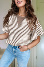 Load image into Gallery viewer, Frill Factor Stripe Top
