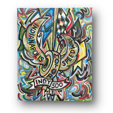 Load image into Gallery viewer, Indianapolis Motor Speedway Motion Wing and Wheel Painting (24&quot; x 30&quot;) by Justin Patten
