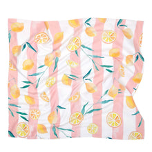 Load image into Gallery viewer, Dock &amp; Bay Quick Dry Towel in Lemons folded in half. 
