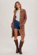 Load image into Gallery viewer, Button Down Cable Knit Cardigan | Mocha
