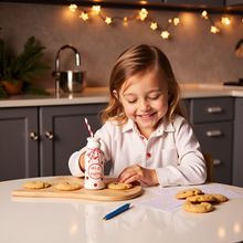Load image into Gallery viewer, Cookies for Santa Set – Christmas Eve Plate, Milk Jug, Straw &amp; “Dear Santa” Notepad
