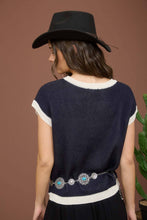 Load image into Gallery viewer, Horseshoe Cap Sleeve Knit Sweater
