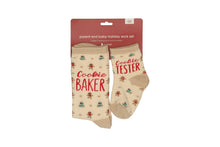 Load image into Gallery viewer, Matching Parent &amp; Toddler Christmas Socks – “Cookie Baker &amp; Cookie Tester” Design
