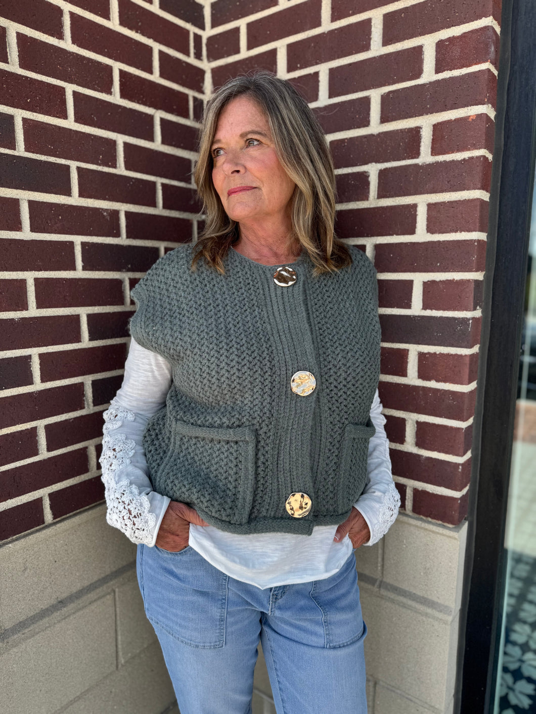 The Olive Button Cozy Top