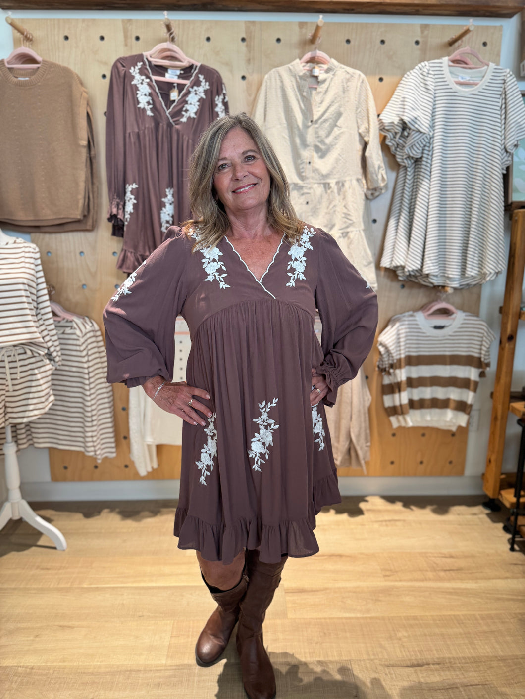 Embroidered Ruffle Dress | Coco