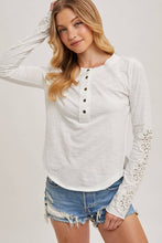 Load image into Gallery viewer, Boho Crochet Patch Sleeve Top
