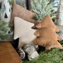 Load image into Gallery viewer, Small Camel Cord Christmas Tree Pillow
