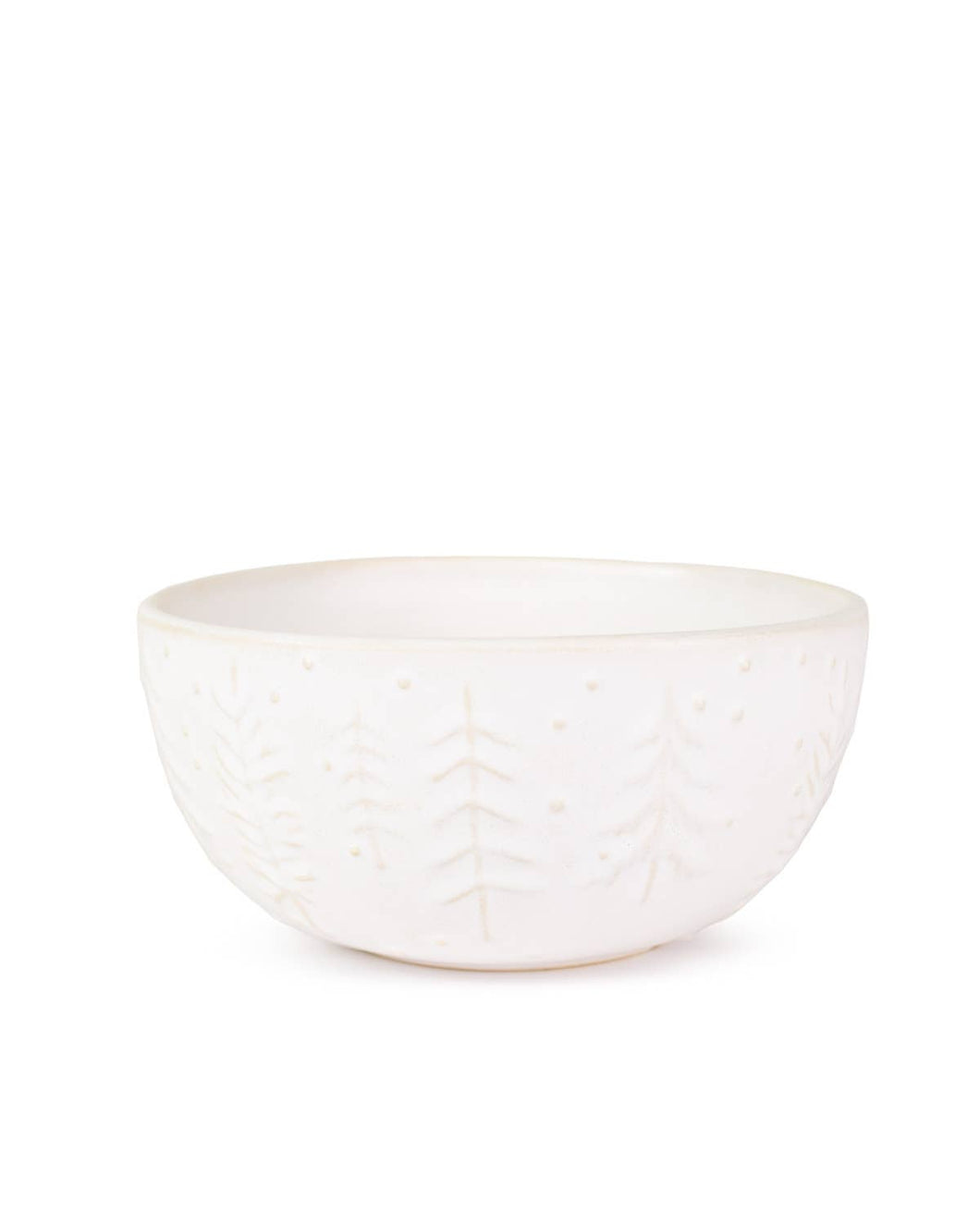 Winter Fir Bowl   Antique White   5.5