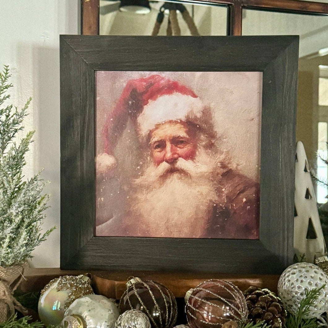 Vintage Santa Christmas Framed Print