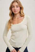 Load image into Gallery viewer, Scoop Neck Long Sleeve Top | Black or Vanilla
