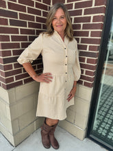 Load image into Gallery viewer, Casual Comfort Button Dress | Beige
