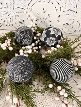 Load image into Gallery viewer, Black &amp; White Glass Ornament
