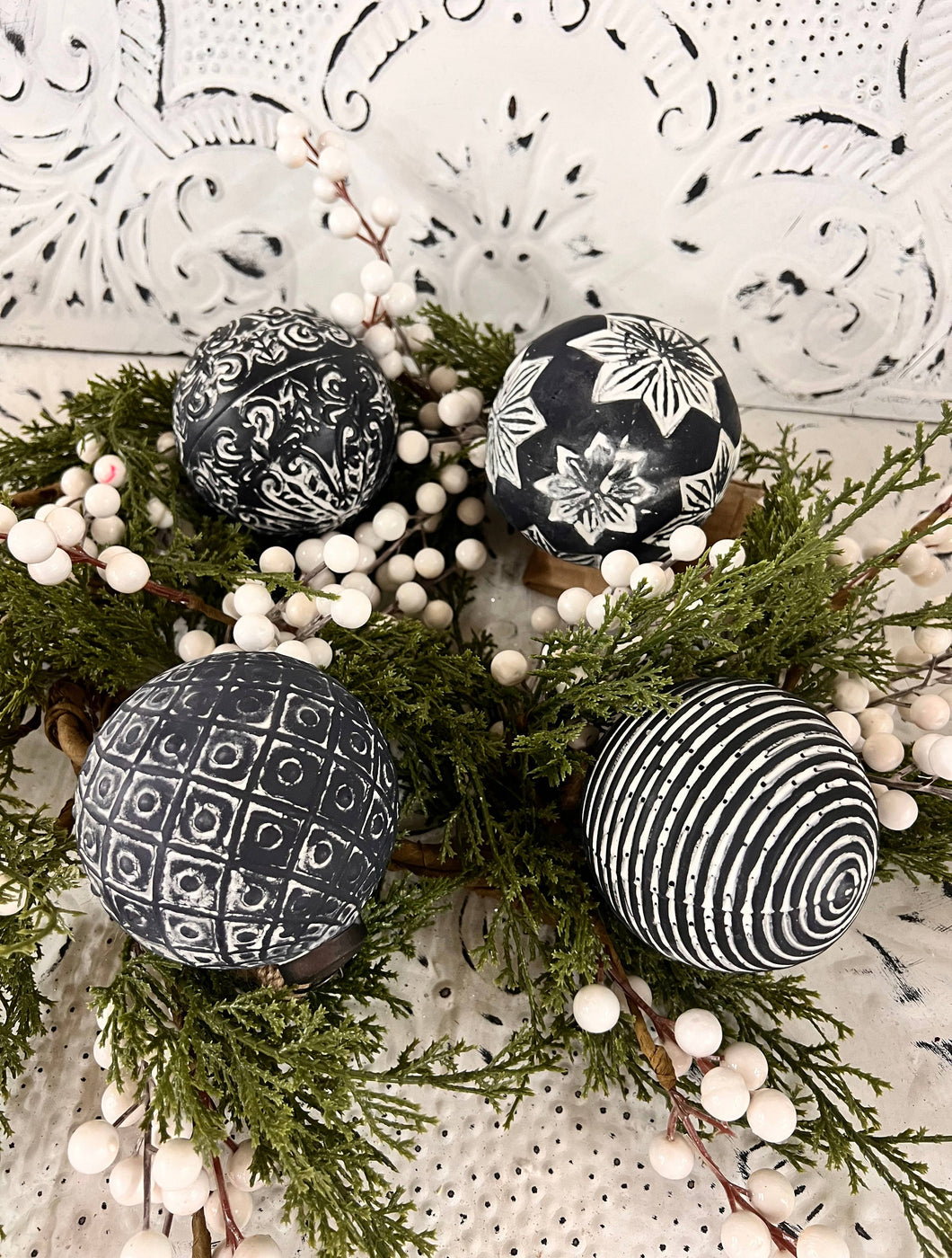 Black & White Glass Ornament