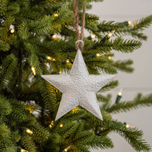 Load image into Gallery viewer, White Metal Star Ornament
