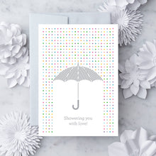 Load image into Gallery viewer, &quot;Showering you with love!” Wedding Engagement Card  

