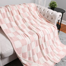 Load image into Gallery viewer, Checkerboard Patterned Throw Blanket | Choose Your Color
