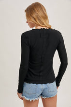 Load image into Gallery viewer, Scoop Neck Long Sleeve Top | Black or Vanilla
