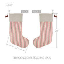 Load image into Gallery viewer, Sawyer Mill Red Ticking Stripe Stocking 12x20
