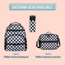 Load image into Gallery viewer, Black and White Checkered 14 oz Steel Water Bottle
