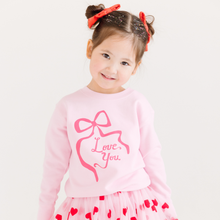 Load image into Gallery viewer, Pink Love You Bow Valentine&#39;s Day Kids Sweatshirt
