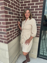 Load image into Gallery viewer, Casual Comfort Button Dress | Beige
