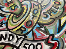 Load image into Gallery viewer, Indianapolis Motor Speedway Motion Wing and Wheel Painting (24&quot; x 30&quot;) by Justin Patten
