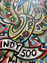Load image into Gallery viewer, Indianapolis Motor Speedway Motion Wing and Wheel Painting (24&quot; x 30&quot;) by Justin Patten
