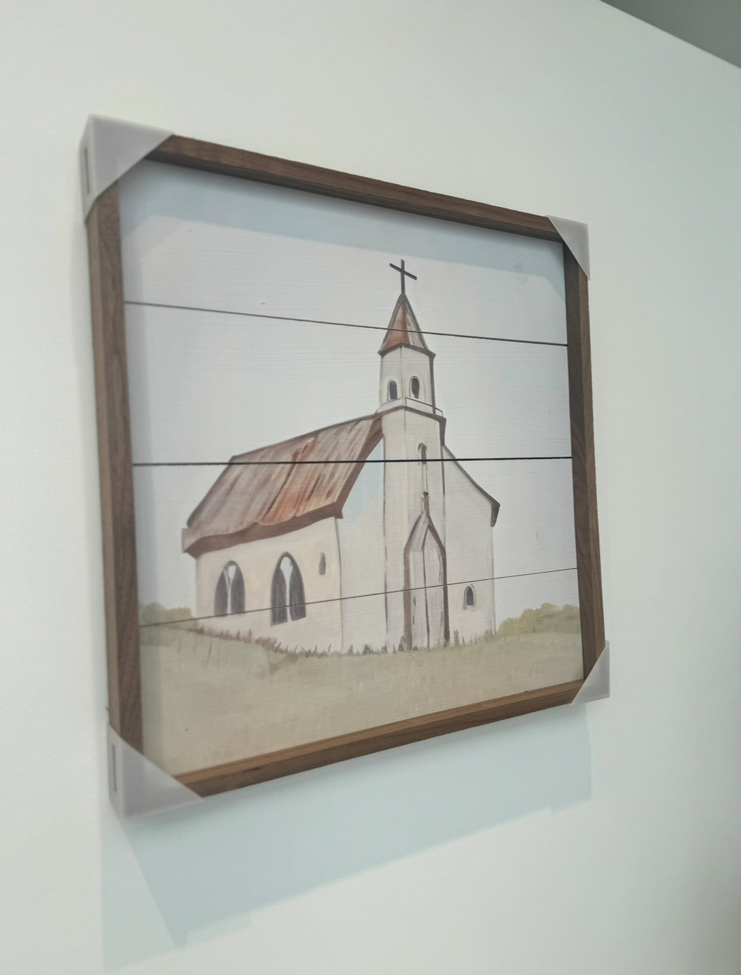 Old White Country Church Sign