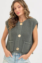Load image into Gallery viewer, The Olive Button Cozy Top

