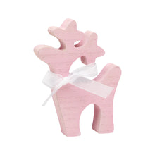 Load image into Gallery viewer, wooden reindeer in pink
