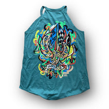 Load image into Gallery viewer, Indianapolis Motor Speedway Motion Wing and Wheel Women&#39;s Tank by Justin Patten (New 2025 Design) (Heathered Eucalyptus)
