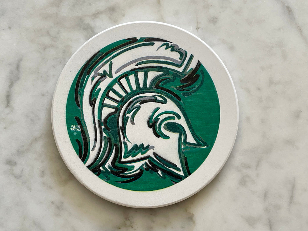 Michigan State University Stone Coaster by Justin Patten