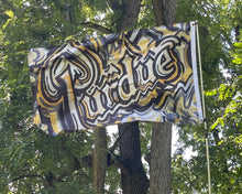 Load image into Gallery viewer, Purdue University Purdue Drum Flagpole Flag 5&#39; x 3&quot; by Justin Patten (2 grommets)
